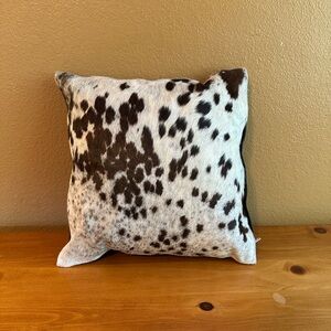 Cowhide Spot Accent Pillow - Brown & White 15x15